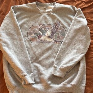 Gray Sweatshirt with Duck Print